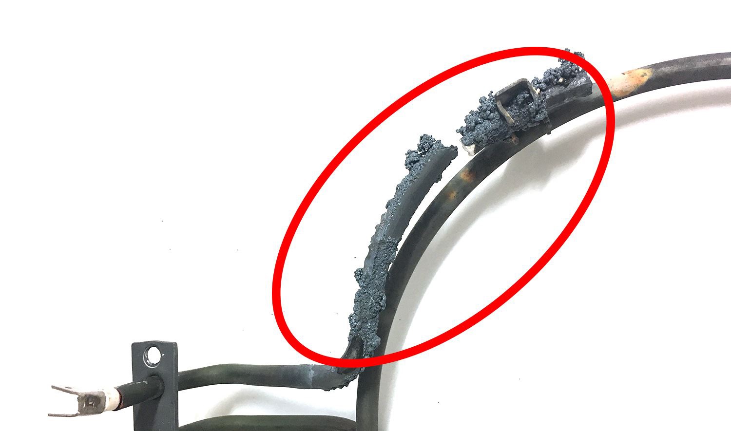 Oven not heating up burnt oven element